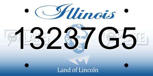 13237G5 Illinois License Plate