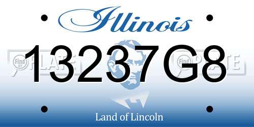 13237G8 Illinois License Plate