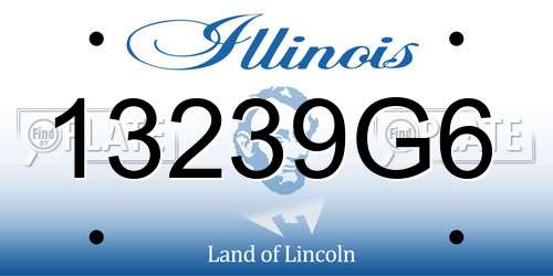13239G6 Illinois License Plate