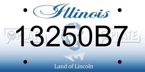 13250B7 Illinois License Plate