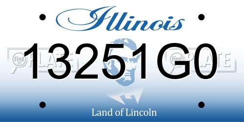 13251G0 Illinois License Plate