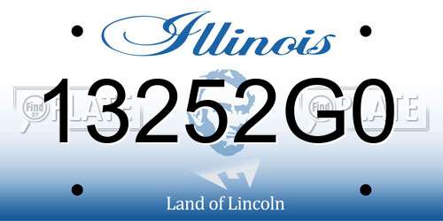13252G0 Illinois License Plate