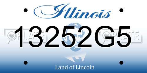 13252G5 Illinois License Plate