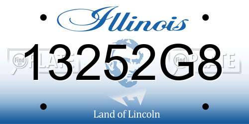13252G8 Illinois License Plate