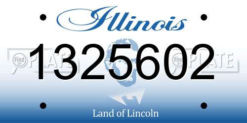 1325602 Illinois License Plate