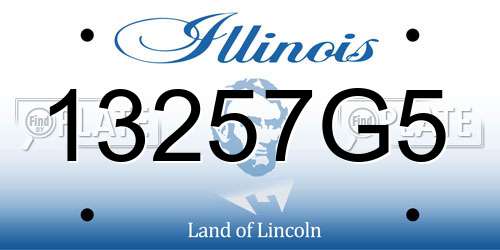 13257G5 Illinois License Plate