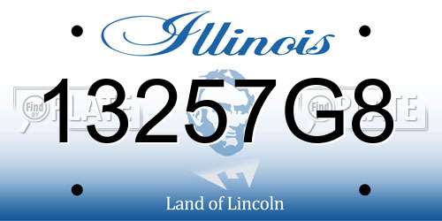 13257G8 Illinois License Plate