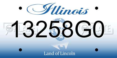 13258G0 Illinois License Plate