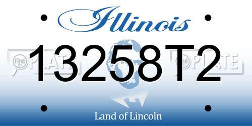 13258T2 Illinois License Plate