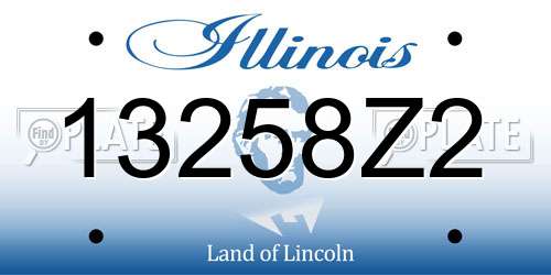 13258Z2 Illinois License Plate