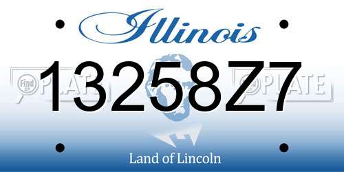 13258Z7 Illinois License Plate