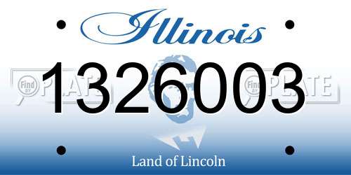 1326003 Illinois License Plate