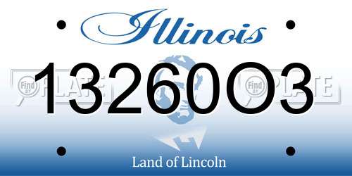 13260O3 Illinois License Plate