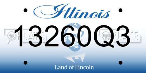 13260Q3 Illinois License Plate