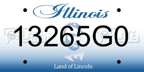 13265G0 Illinois License Plate