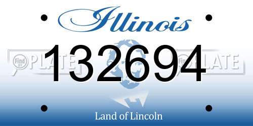 132694 Illinois License Plate