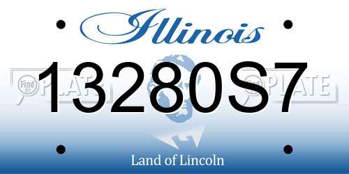 13280S7 Illinois License Plate