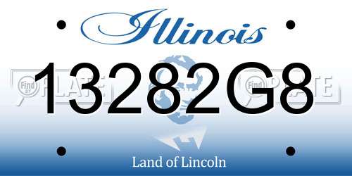 13282G8 Illinois License Plate