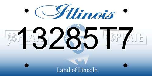 13285T7 Illinois License Plate