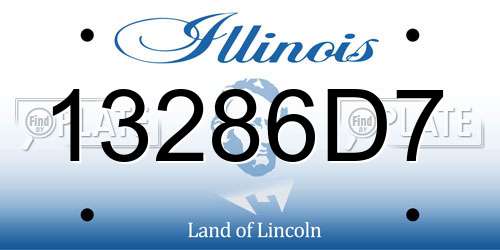 13286D7 Illinois License Plate