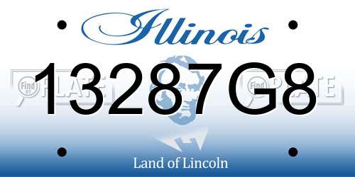 13287G8 Illinois License Plate