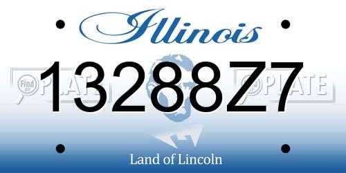 13288Z7 Illinois License Plate