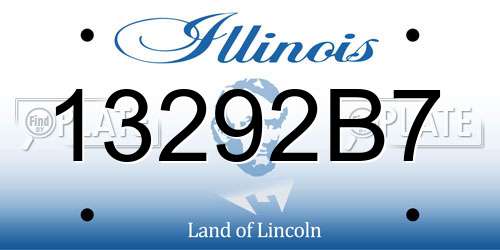 13292B7 Illinois License Plate