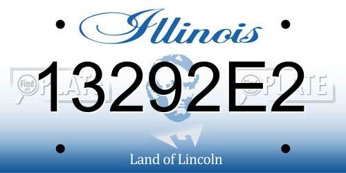 13292E2 Illinois License Plate