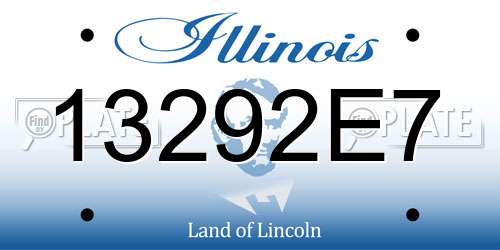 13292E7 Illinois License Plate