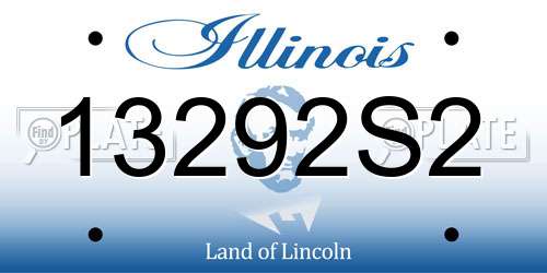 13292S2 Illinois License Plate