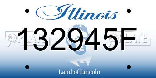 132945F Illinois License Plate