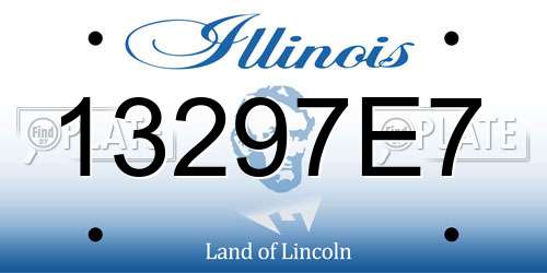 13297E7 Illinois License Plate