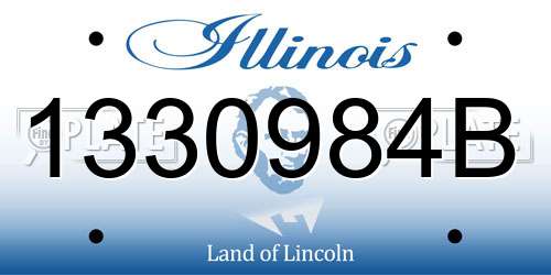 1330984B Illinois License Plate