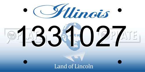 1331027 Illinois License Plate