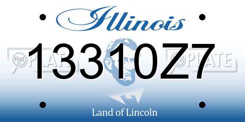 13310Z7 Illinois License Plate