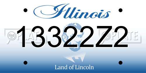 13322Z2 Illinois License Plate