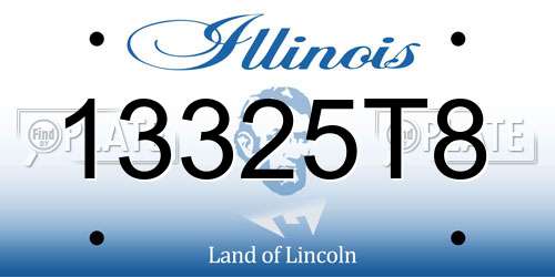 13325T8 Illinois License Plate