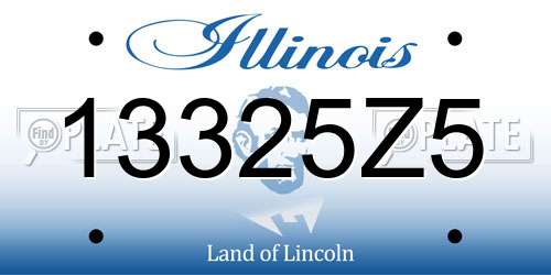 13325Z5 Illinois License Plate