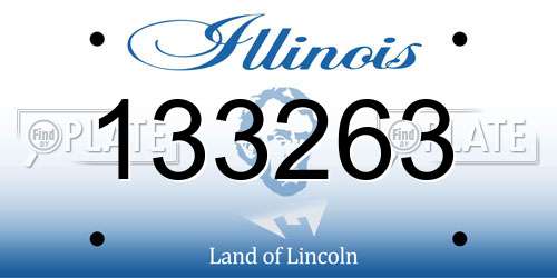133263 Illinois License Plate