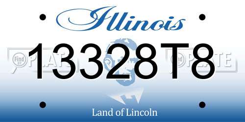 13328T8 Illinois License Plate