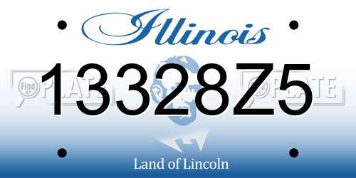 13328Z5 Illinois License Plate