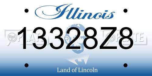 13328Z8 Illinois License Plate