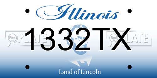 1332TX Illinois License Plate