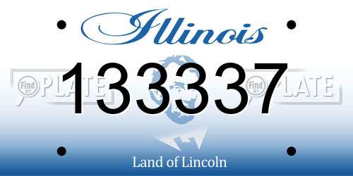 133337 Illinois License Plate
