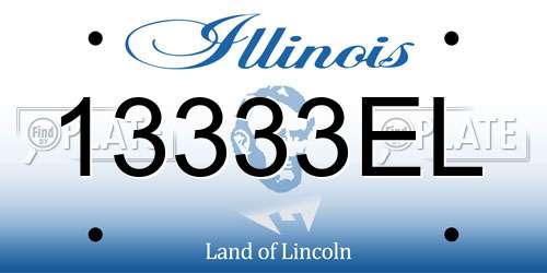 13333EL Illinois License Plate
