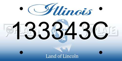 133343C Illinois License Plate