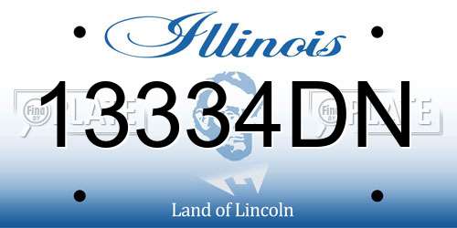13334DN Illinois License Plate