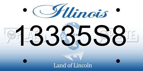 13335S8 Illinois License Plate