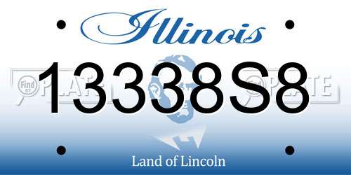 13338S8 Illinois License Plate