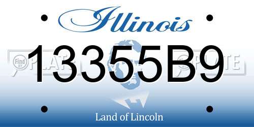 13355B9 Illinois License Plate